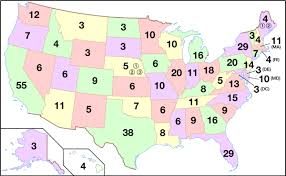 Map showing the number of electors by state.